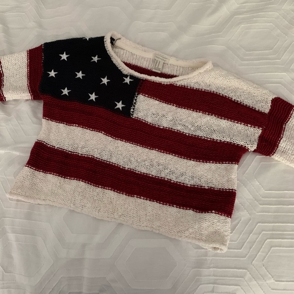 🇺🇸 FOURTH OF JULY Forever 21 Cropped Sweater - Picture 4 of 8